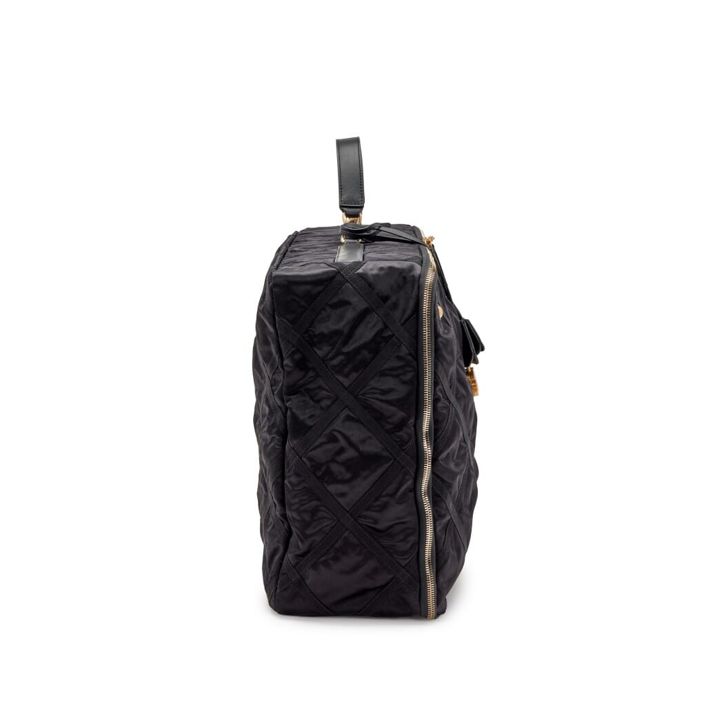 Black Nylon Travel Bag Brushed Gold Hardware, 2022