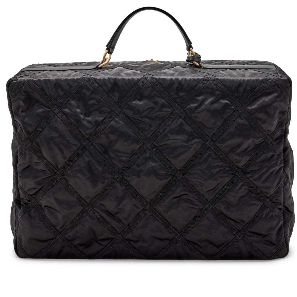 Black Nylon Travel Bag Brushed Gold Hardware, 2022