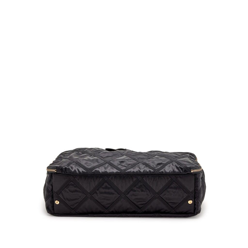 Black Nylon Travel Bag Brushed Gold Hardware, 2022