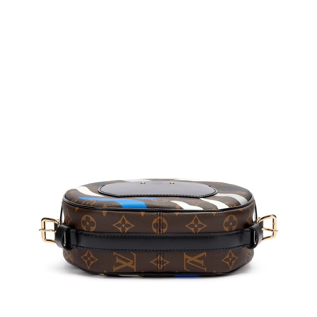 Black, Blue, White, Silver and Brown Monogram Coated Canvas Boîte Chapeau Souple MM Gold Hardware, 2019