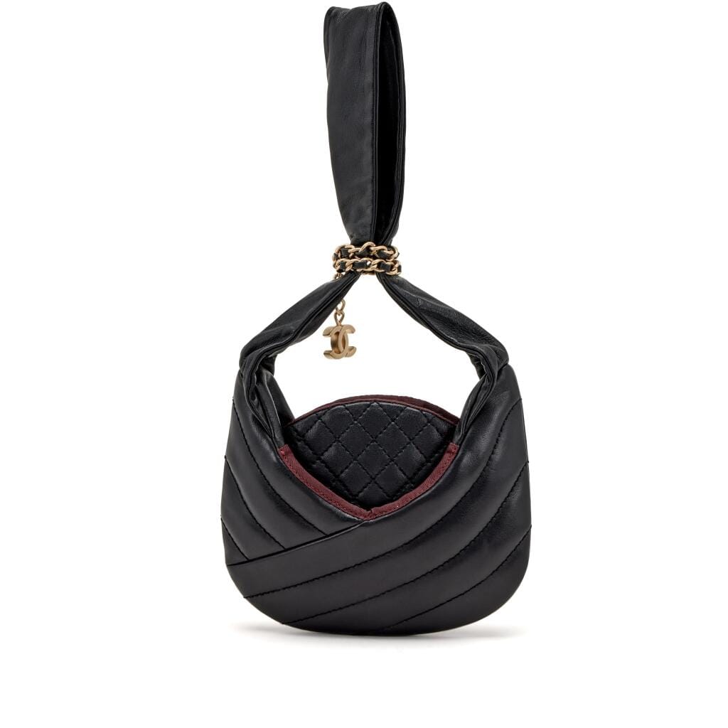 Black Chaplain Lambskin Evening Bag Pale Gold Hardware, 2003-2004