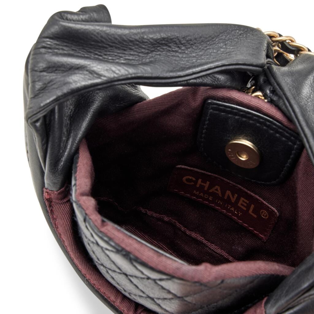 Black Chaplain Lambskin Evening Bag Pale Gold Hardware, 2003-2004