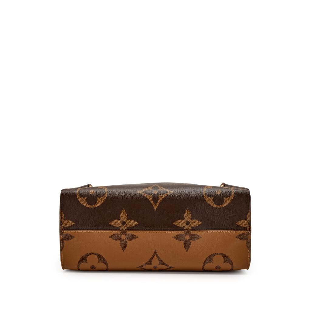 Brown Giant Reverse Monogram Coated Canvas OnTheGo GM Gold Hardware, 2020