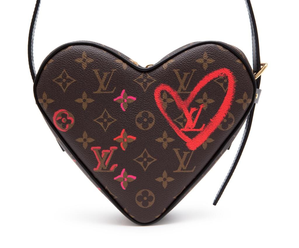 Brown, Red, and Pink Monogram Blossoms Coated Canvas Sac Coeur Gold Hardware, 2021