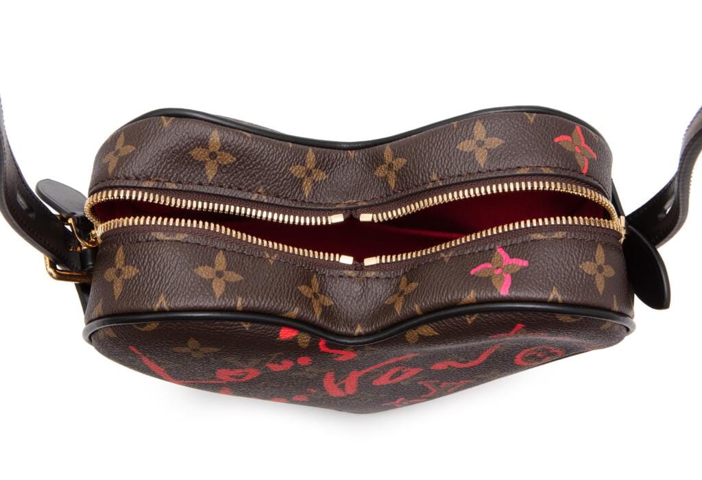 Brown, Red, and Pink Monogram Blossoms Coated Canvas Sac Coeur Gold Hardware, 2021