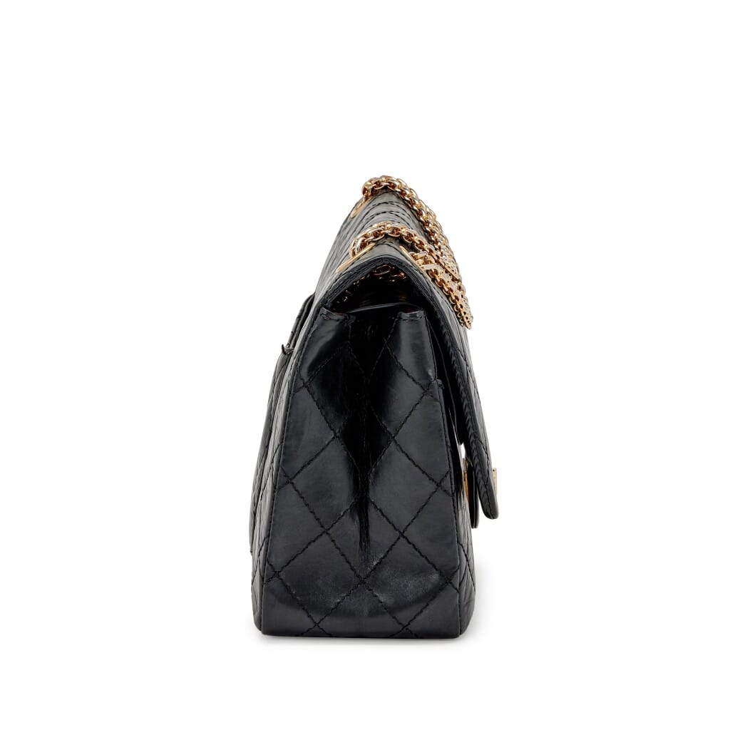 Black 226 Reissue 2.55 Medium Double Flap Gold Hardware, 2008-2009
