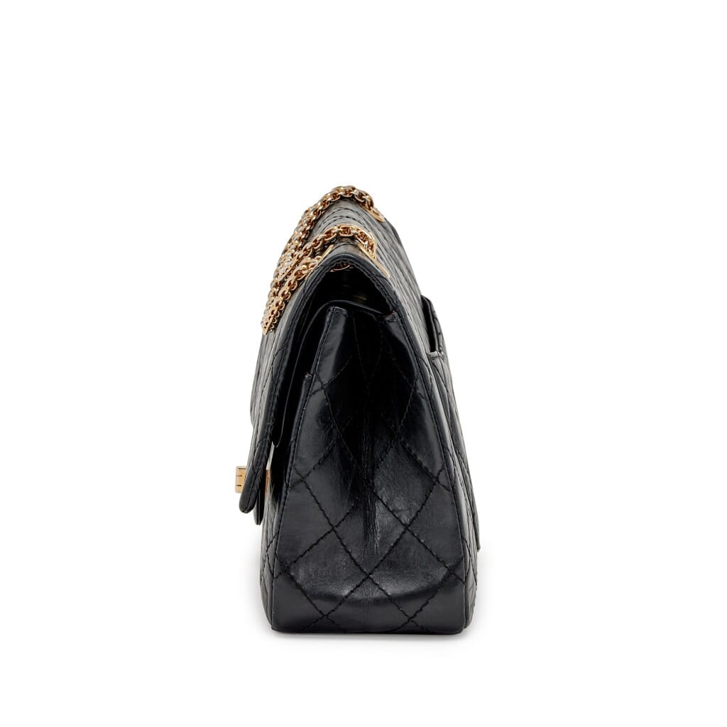 Black 226 Reissue 2.55 Medium Double Flap Gold Hardware, 2008-2009