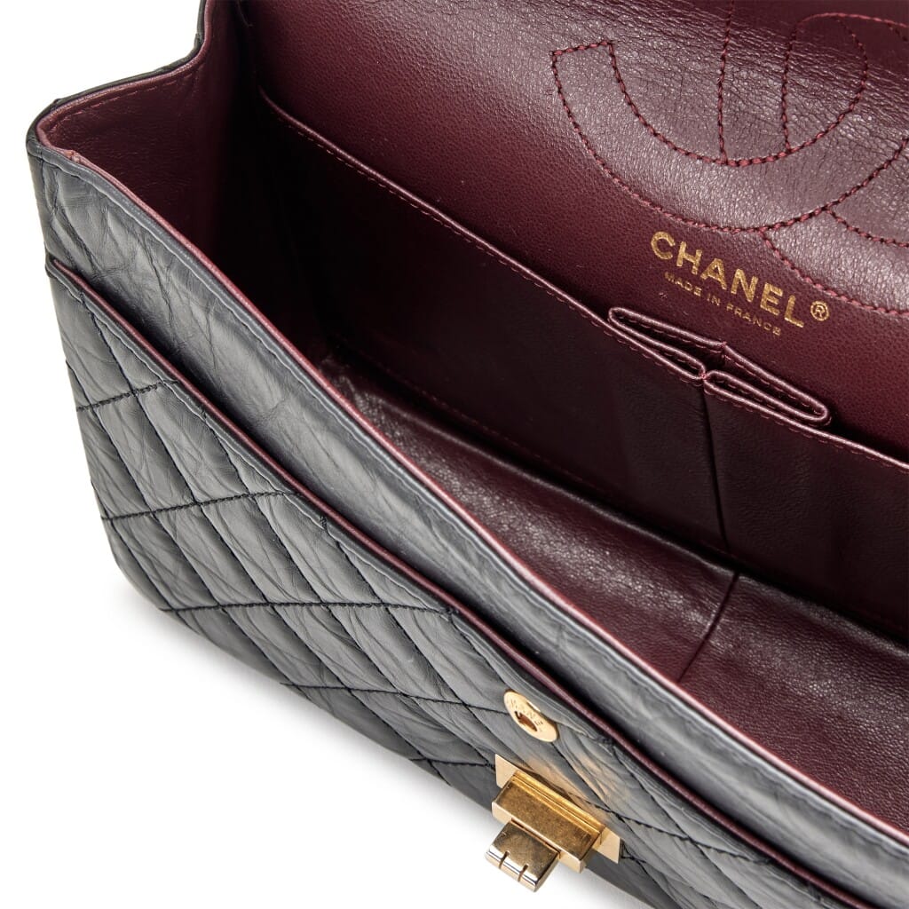Black 226 Reissue 2.55 Medium Double Flap Gold Hardware, 2008-2009