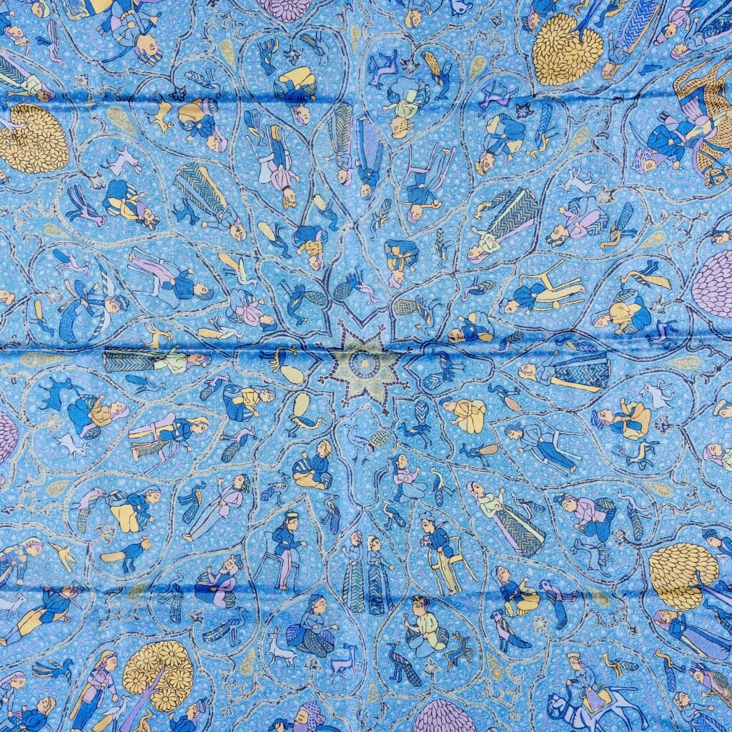 Blue and Purple Lalbhai Dalpatbhai Institute of Indology Silk Scarf 140