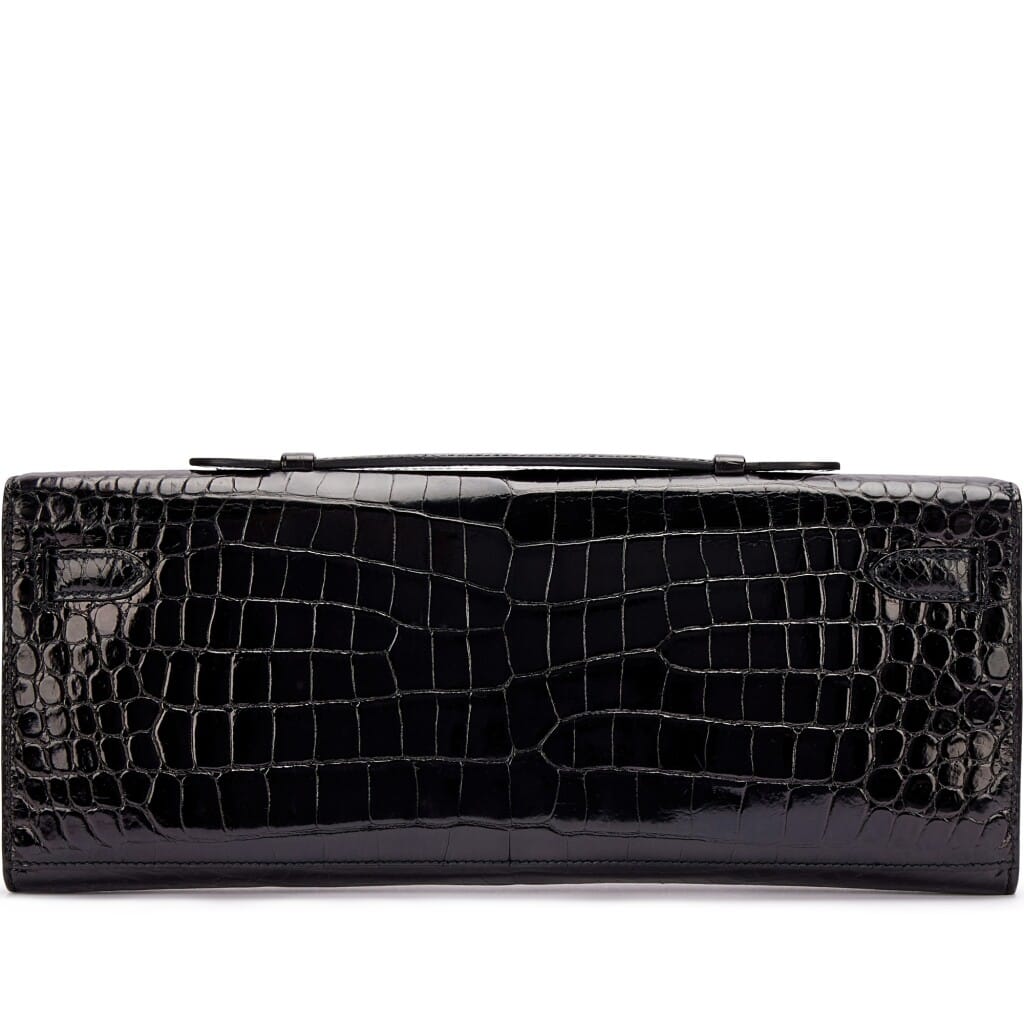 Black Shiny Porosus Crocodile Kelly Cut Gold Hardware, 2015