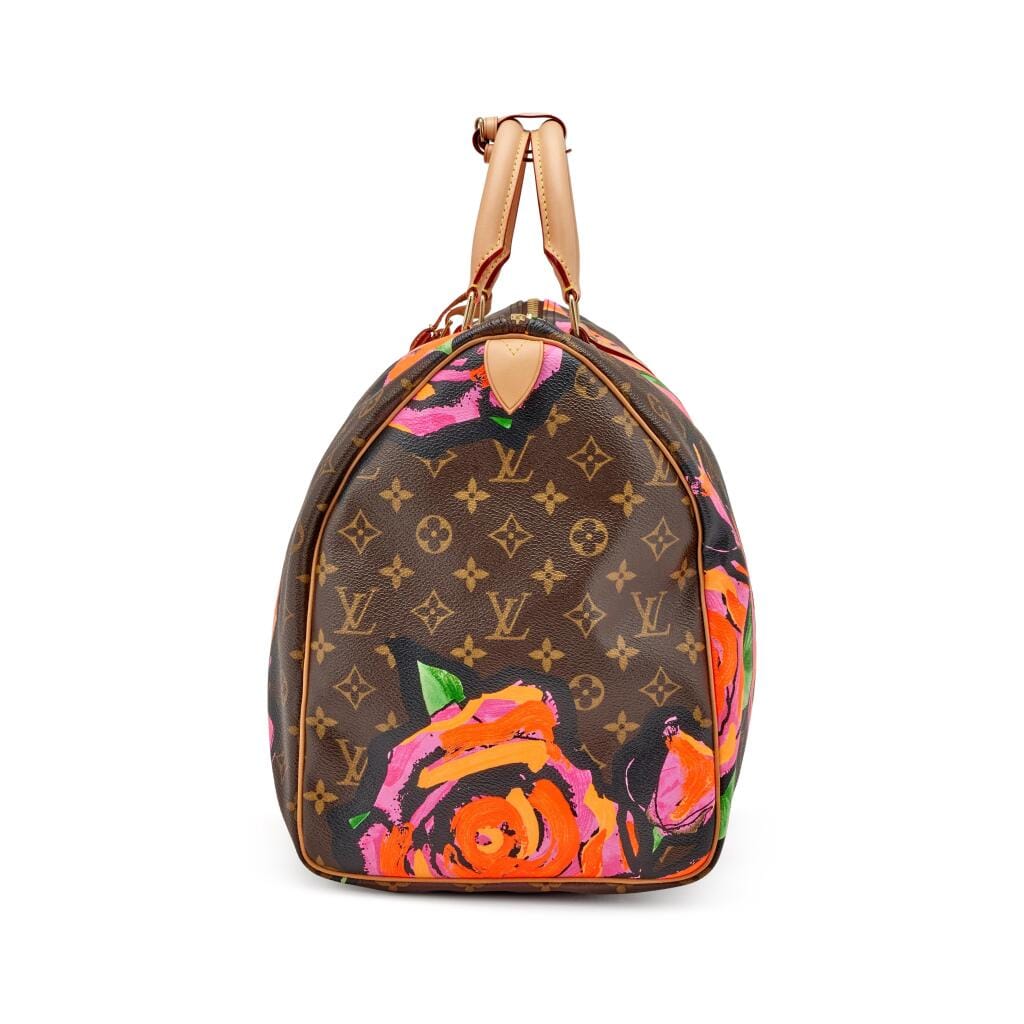 Pink, Orange, and Brown Monogram Roses Keepall 50 Gold Hardware, 2008