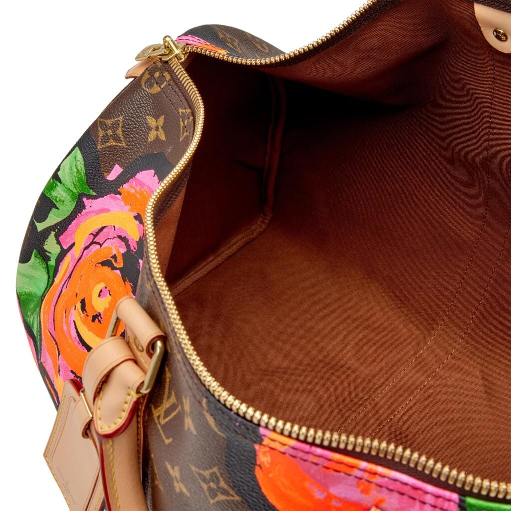 Pink, Orange, and Brown Monogram Roses Keepall 50 Gold Hardware, 2008