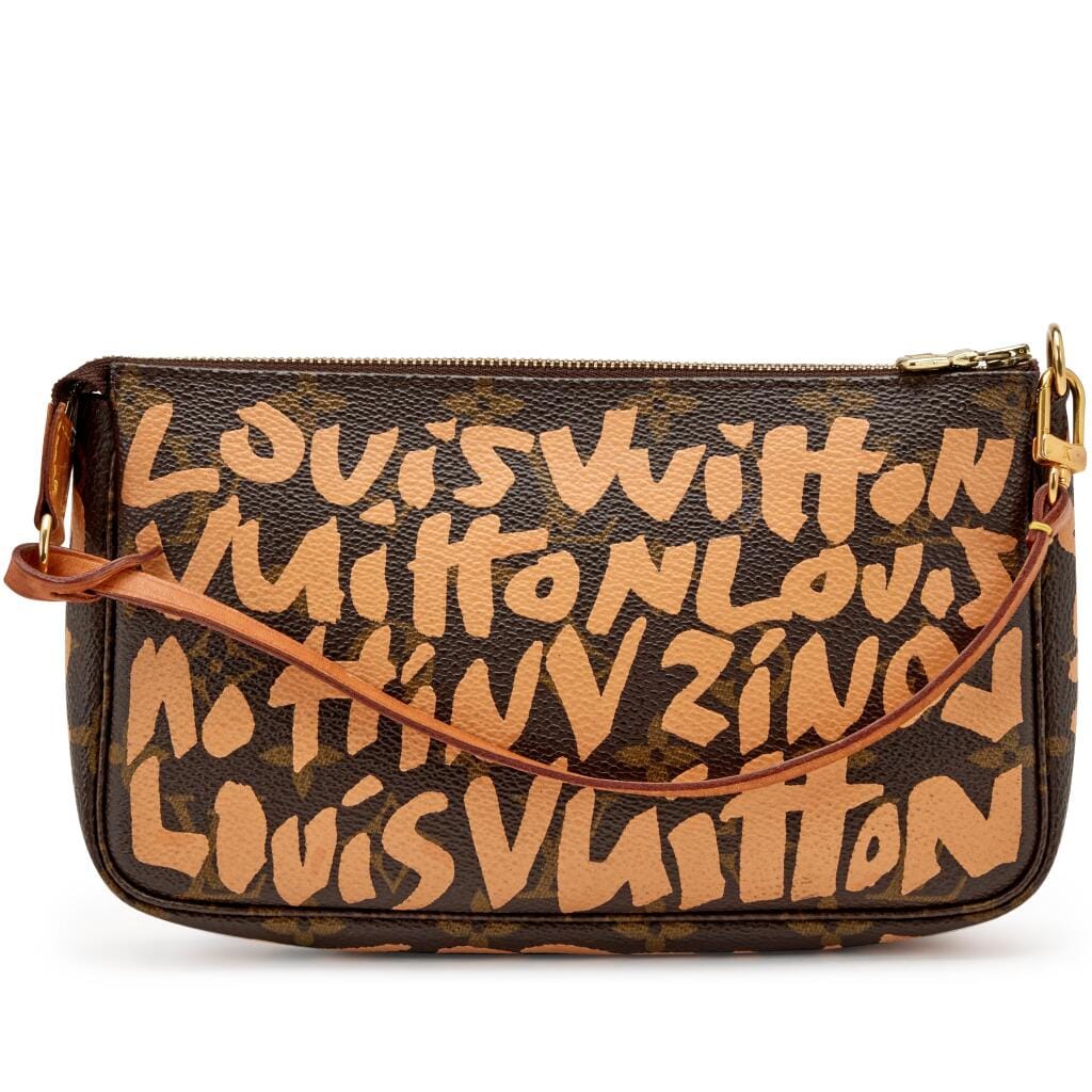 Ebene and Beige Monogram Graffiti Coated Canvas Pochette Gold Hardware, 2001