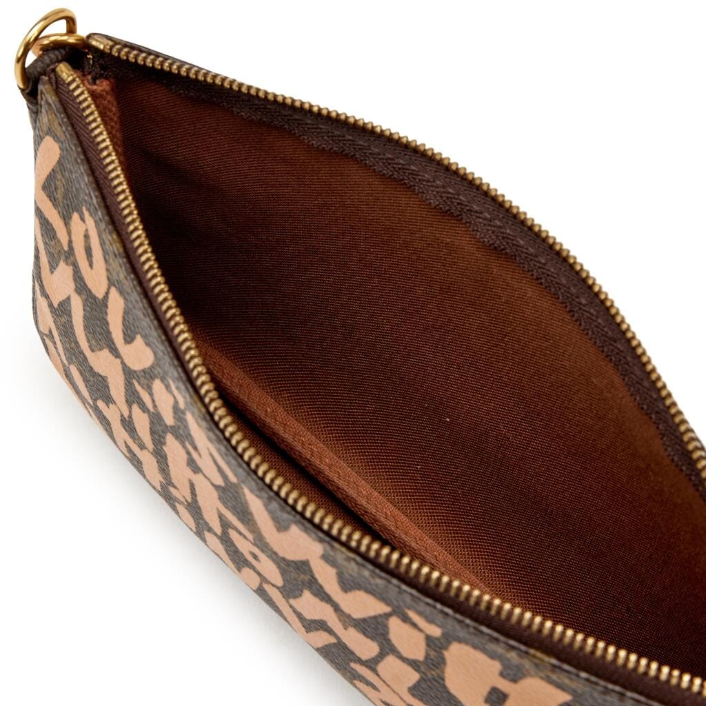 Ebene and Beige Monogram Graffiti Coated Canvas Pochette Gold Hardware, 2001
