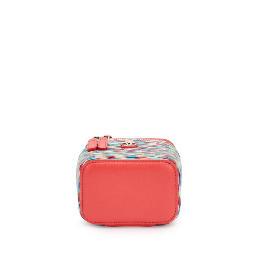 Multicolor Thread and Lambskin Micro Vanity Case Gold Hardware, 2021