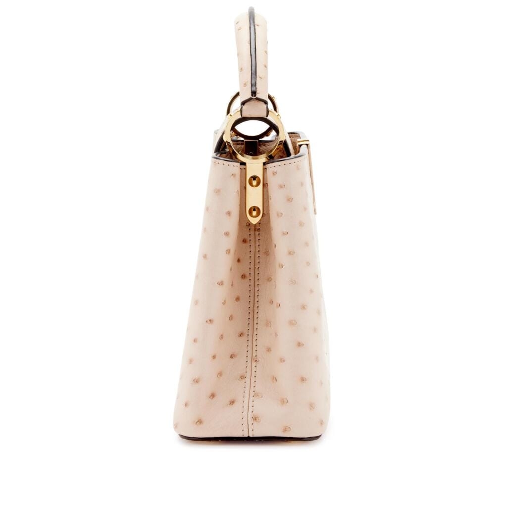Rose Poudre Ostrich Capucines BB Gold Hardware, 2020