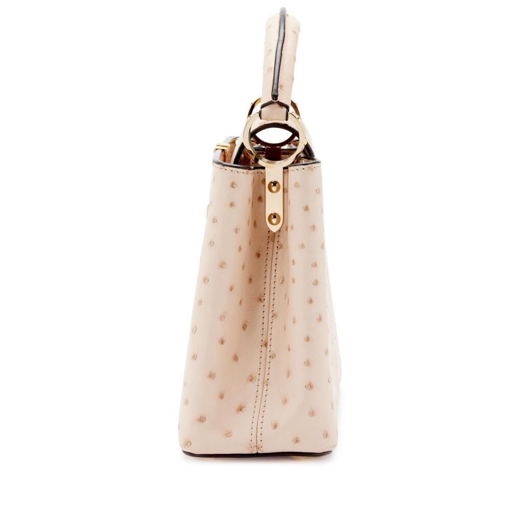 Rose Poudre Ostrich Capucines BB Gold Hardware, 2020