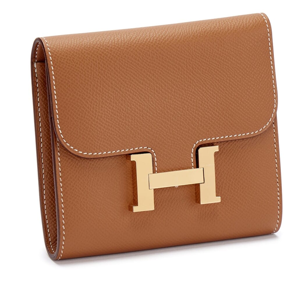 Gold Epsom Constance Passant Short Wallet Gold Hardware, 2019