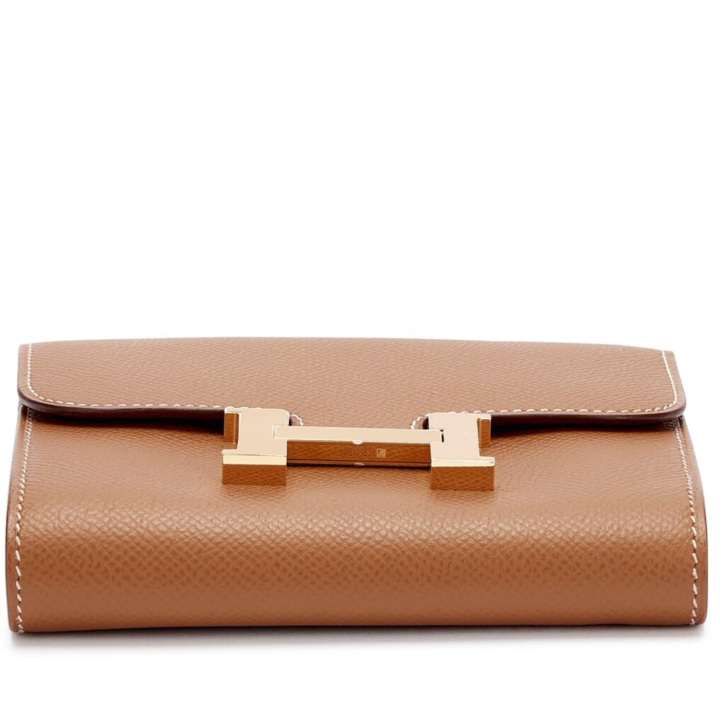 Gold Epsom Constance Passant Short Wallet Gold Hardware, 2019