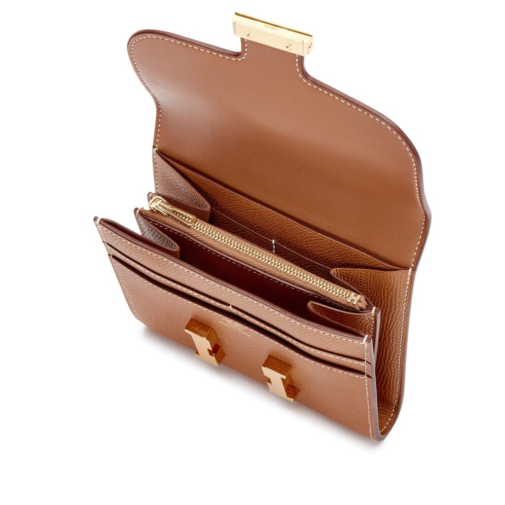 Gold Epsom Constance Passant Short Wallet Gold Hardware, 2019