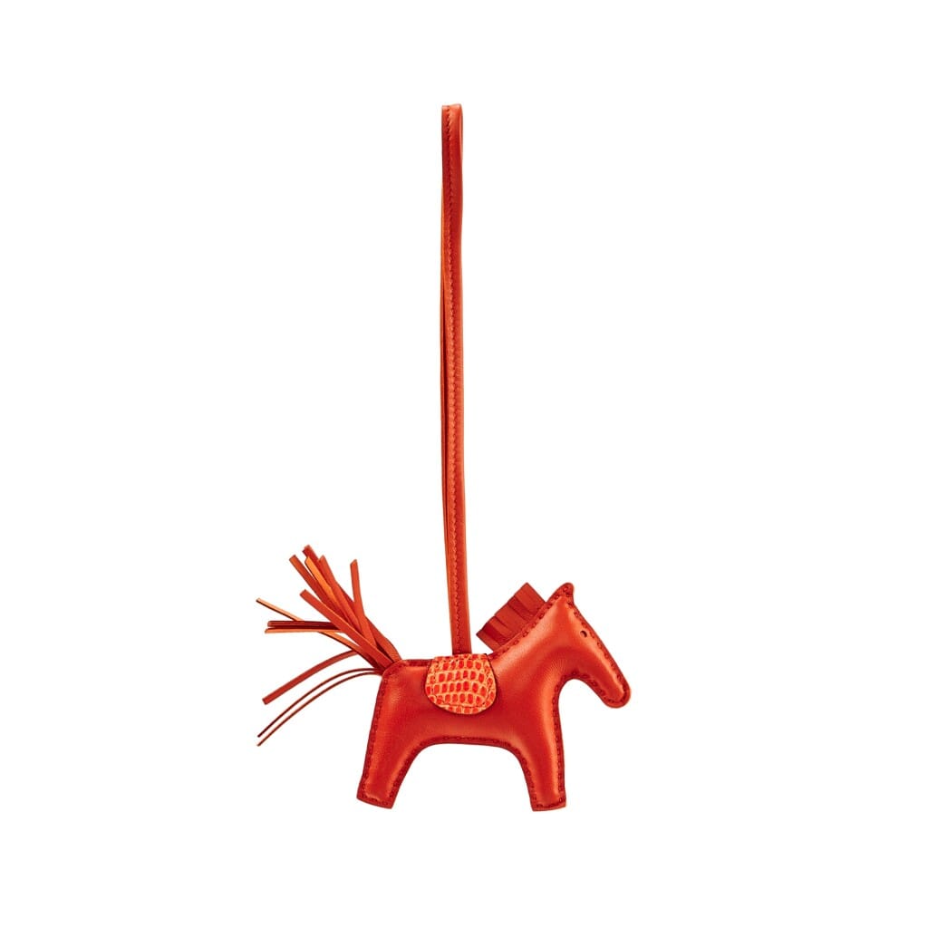 Cornaline Niloticus Lizard and Milo Lambskin Touch Grigri Rodeo Charm PM, 2022