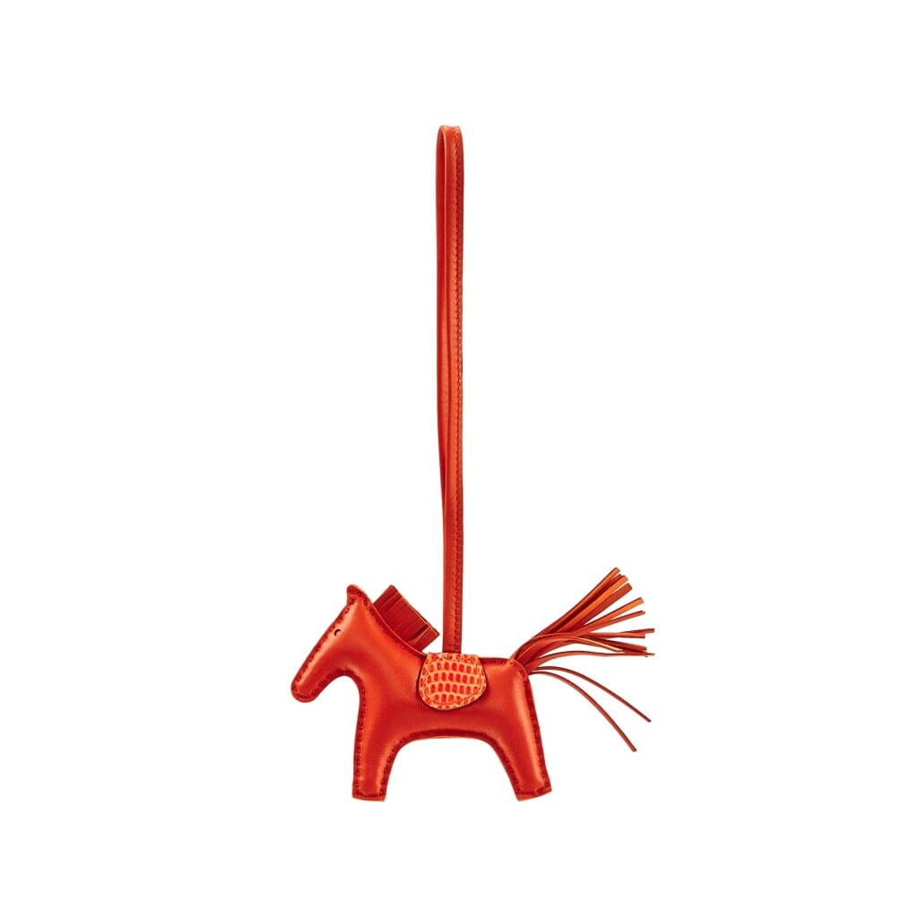 Cornaline Niloticus Lizard and Milo Lambskin Touch Grigri Rodeo Charm PM, 2022