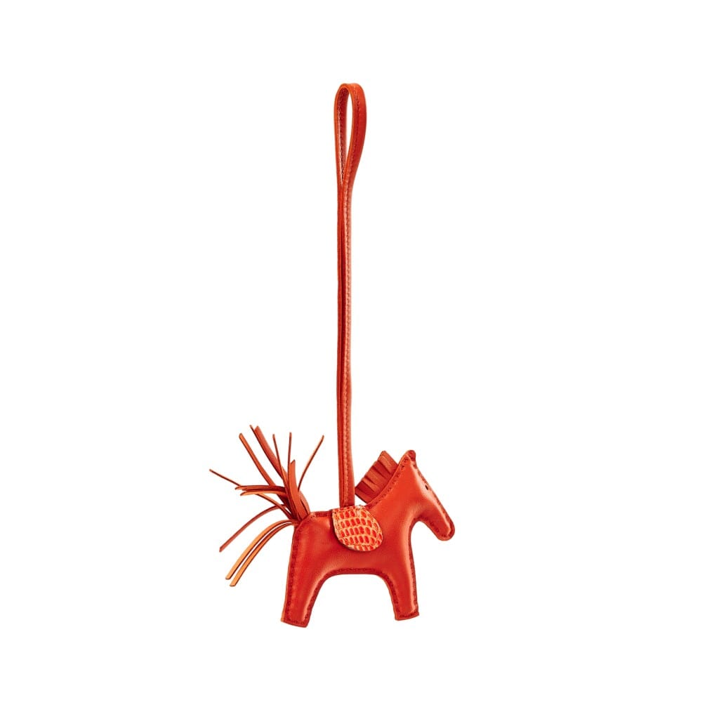 Cornaline Niloticus Lizard and Milo Lambskin Touch Grigri Rodeo Charm PM, 2022