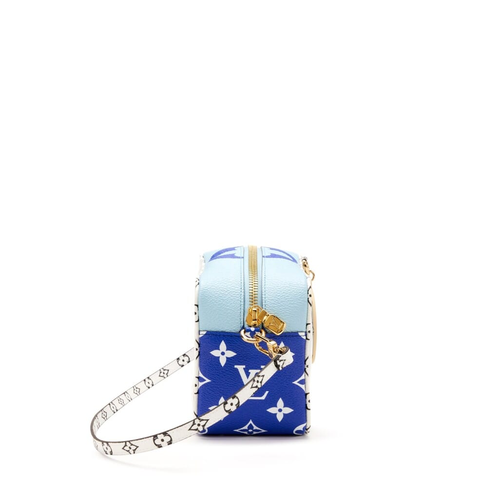 Blue Giant Monogram Coated Canvas and PVC Saint Barth Beach Pouch Gold Hardware, 2019