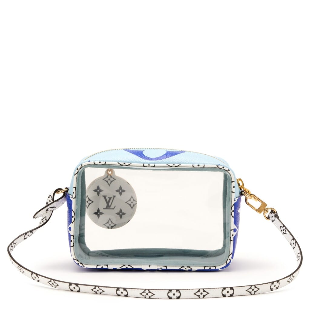 Blue Giant Monogram Coated Canvas and PVC Saint Barth Beach Pouch Gold Hardware, 2019
