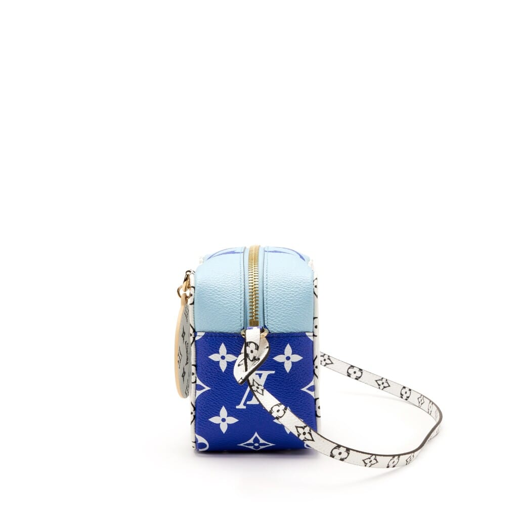 Blue Giant Monogram Coated Canvas and PVC Saint Barth Beach Pouch Gold Hardware, 2019
