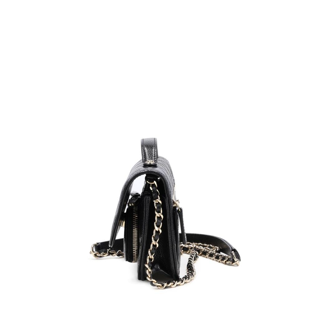 Black Quilted Caviar Business Affinity Clutch On Chain Gold Hardware, 2022