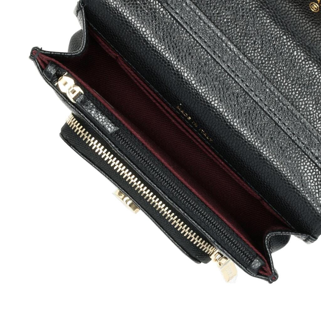 Black Quilted Caviar Business Affinity Clutch On Chain Gold Hardware, 2022
