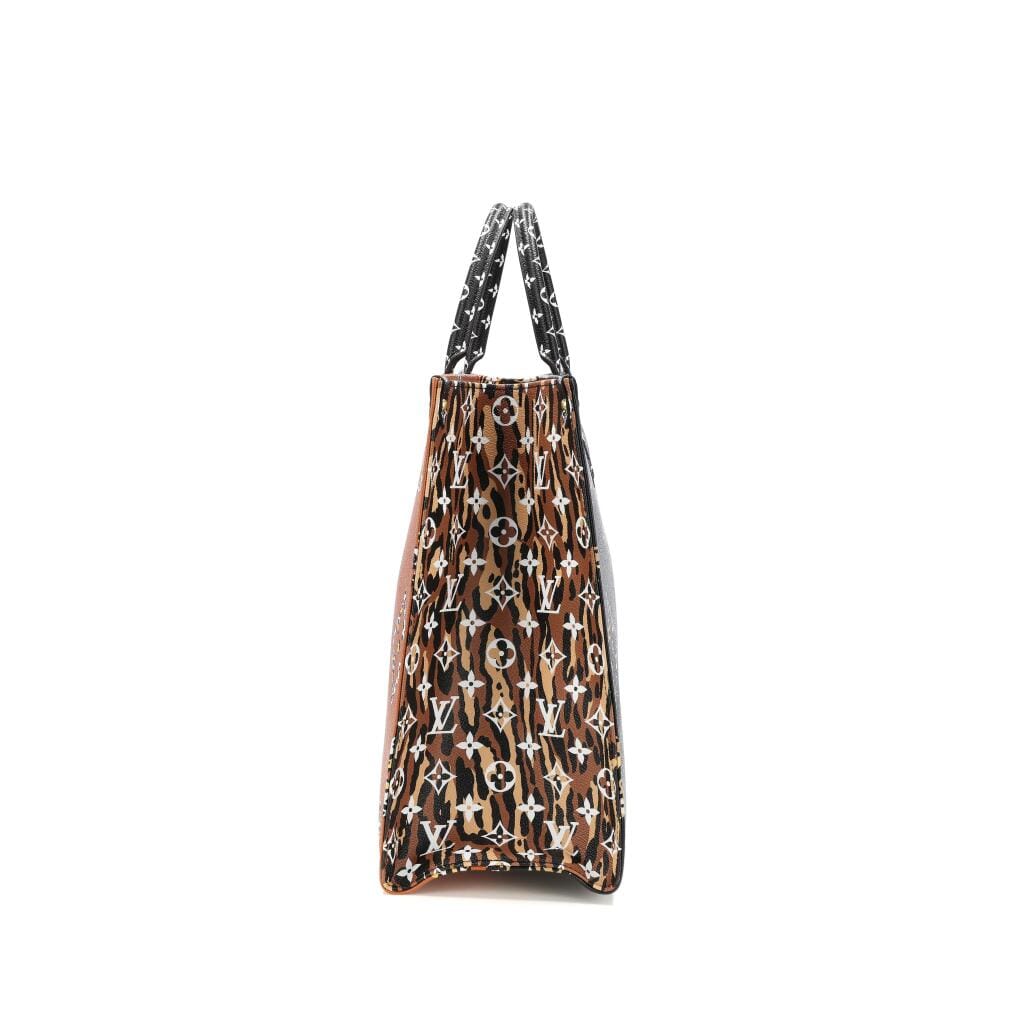 Black and Orange Jungle Giant Monogram OnTheGo Tote GM, 2019