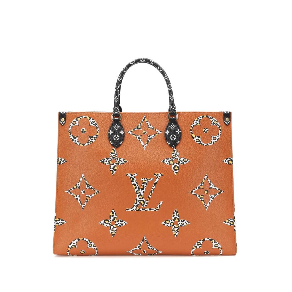 Black and Orange Jungle Giant Monogram OnTheGo Tote GM, 2019