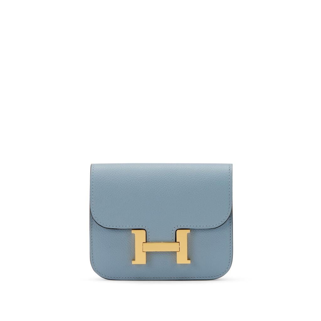 Bleu Lin Evercolor Constance Slim Wallet Gold Hardware, 2022