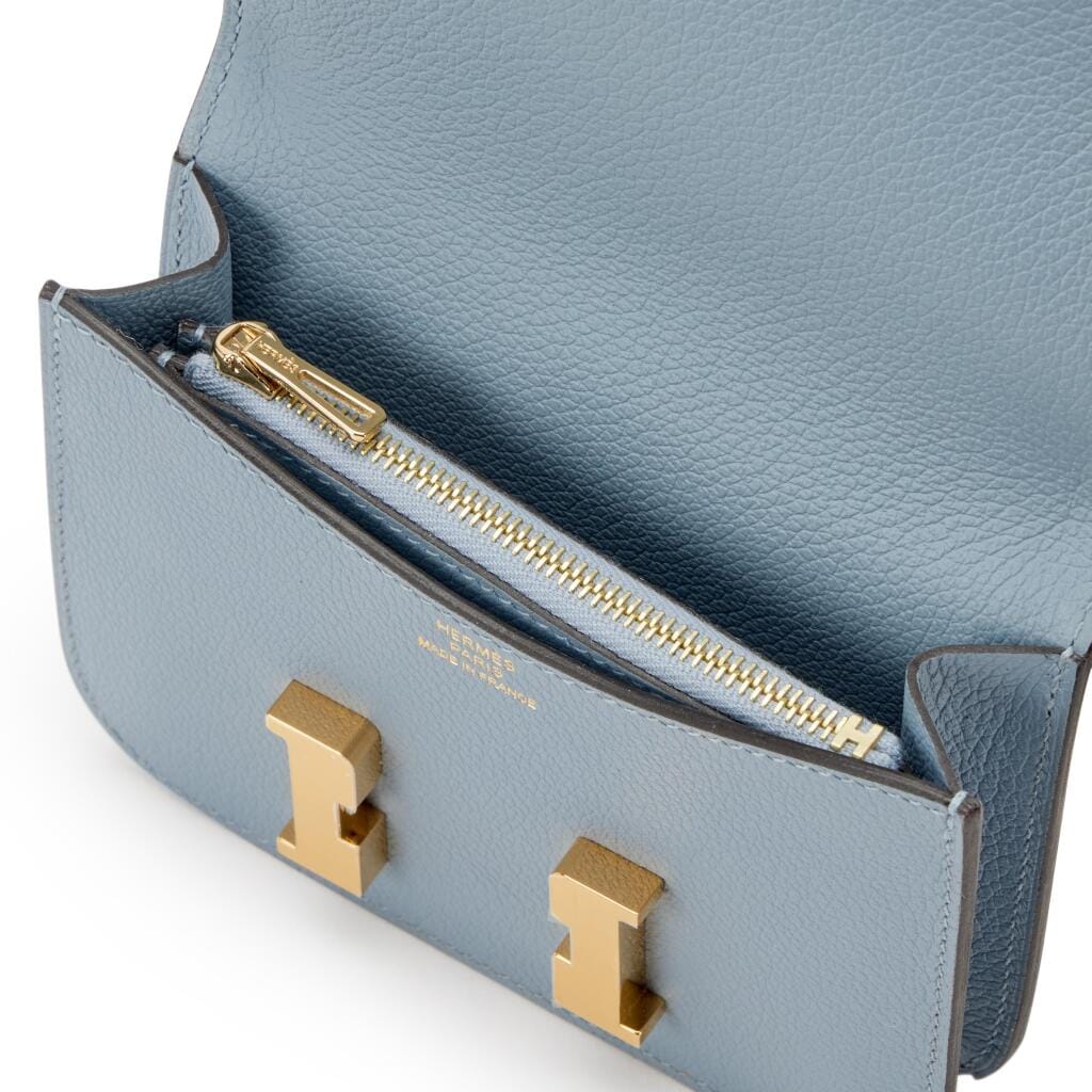 Bleu Lin Evercolor Constance Slim Wallet Gold Hardware, 2022