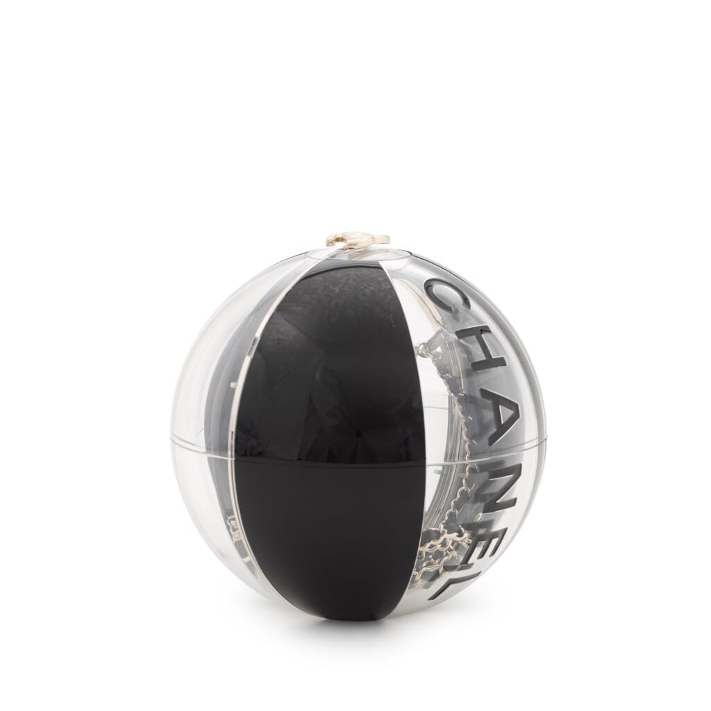 Black Resin Beach Ball Minaudière Silver Hardware, 2019