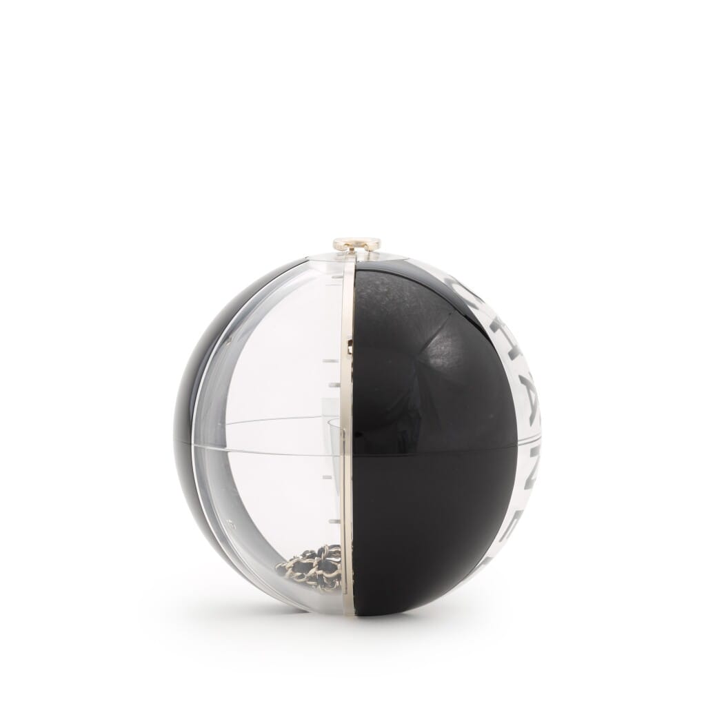 Black Resin Beach Ball Minaudière Silver Hardware, 2019