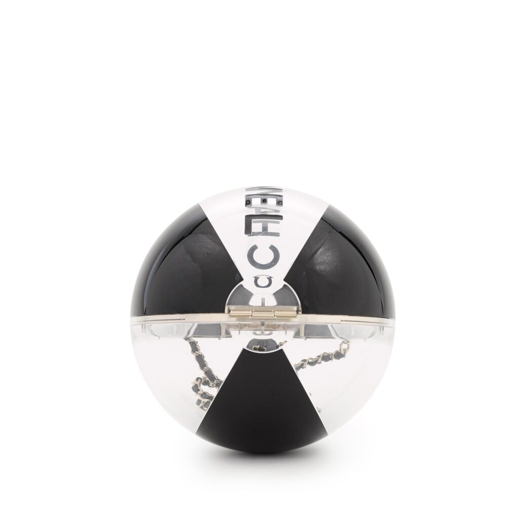 Black Resin Beach Ball Minaudière Silver Hardware, 2019
