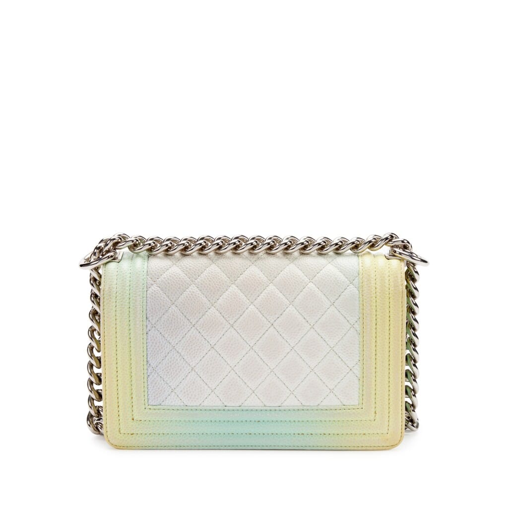 Rainbow Quilted Caviar Small Rainbow Boy Silver Hardware, 2018