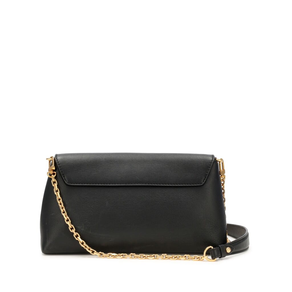 Black Calfskin Love Note Bag Gold Hardware, 2017