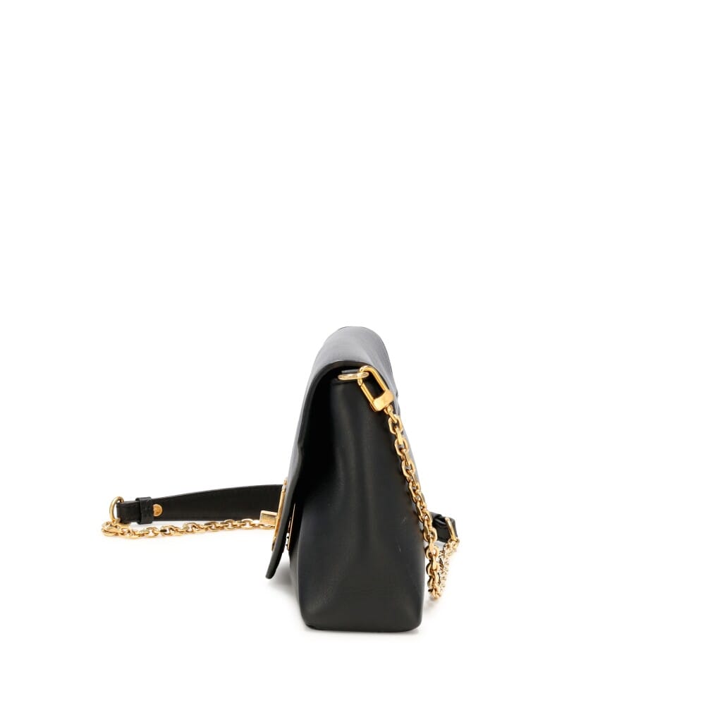 Black Calfskin Love Note Bag Gold Hardware, 2017
