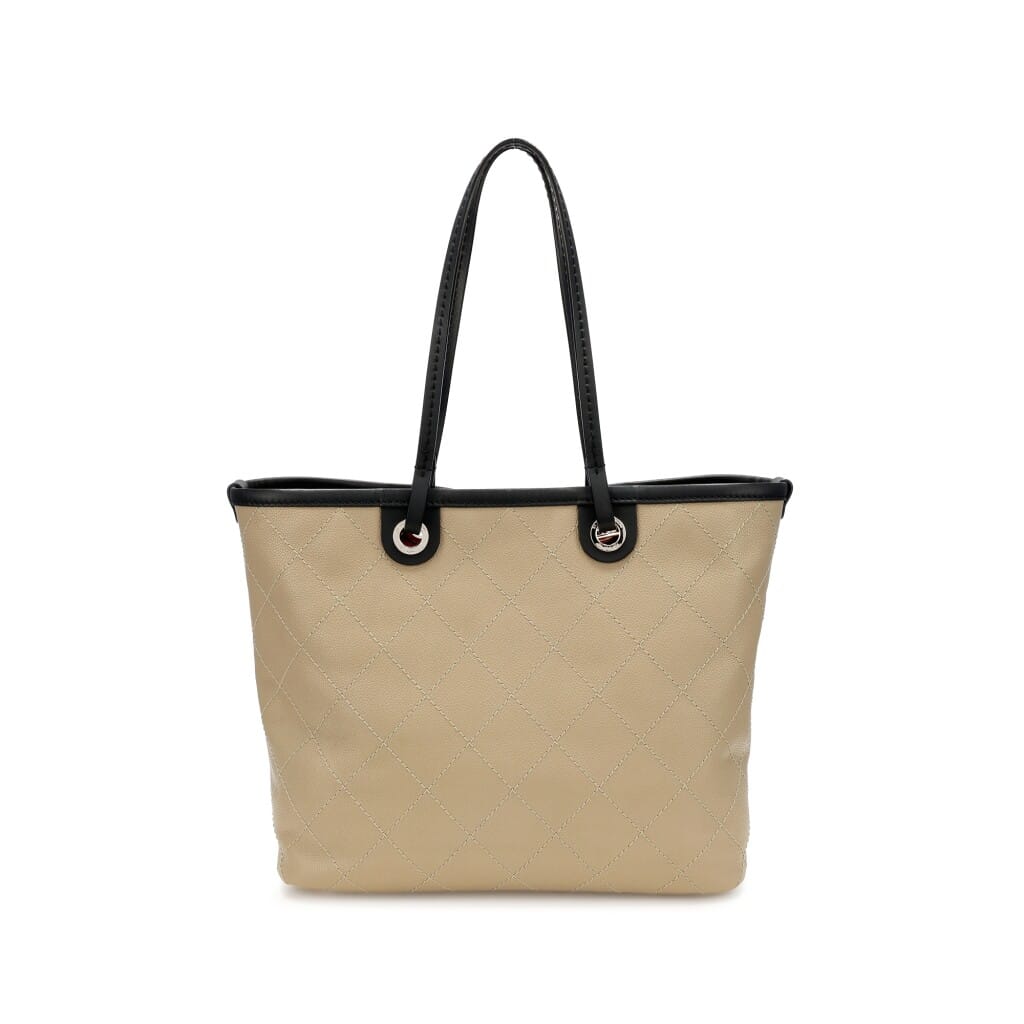 Grey Quilted Caviar Shopping Tote Silver Hardware, 2014