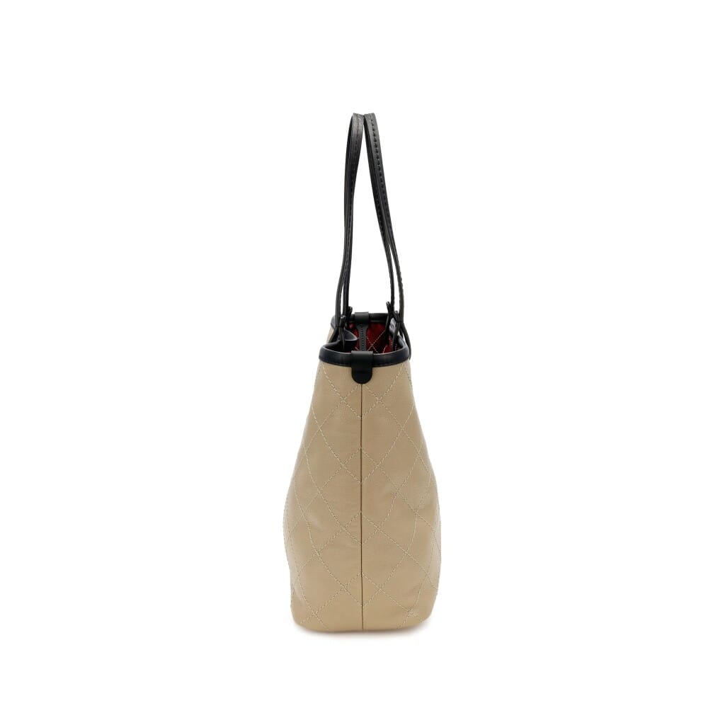 Grey Quilted Caviar Shopping Tote Silver Hardware, 2014