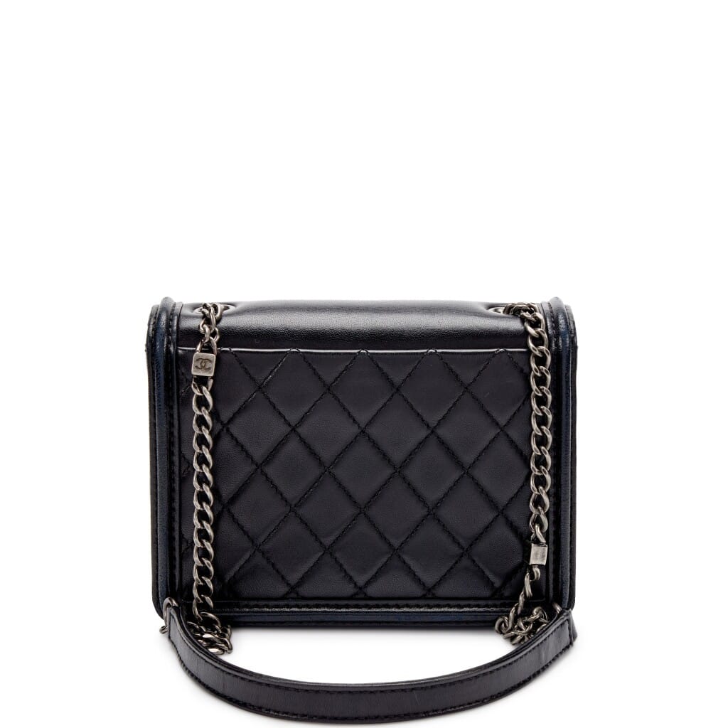 Black Quilted Lambskin and Plexiglass Boy Brick Flap Ruthenium Hardware, 2013