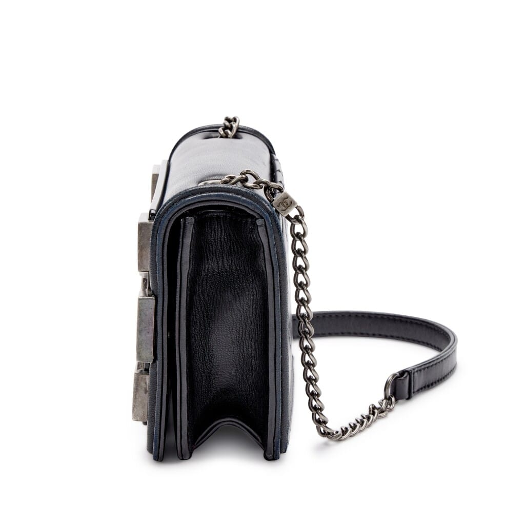 Black Quilted Lambskin and Plexiglass Boy Brick Flap Ruthenium Hardware, 2013