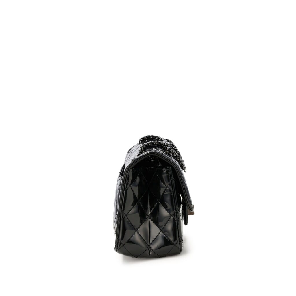 Black Quilted Patent Leather Reissue Mini So Black Flap Black Hardware, 2022