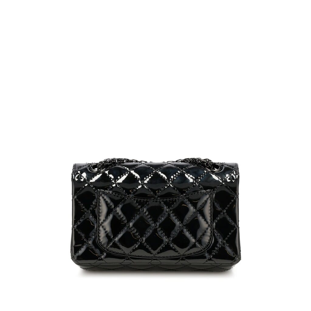 Black Quilted Patent Leather Reissue Mini So Black Flap Black Hardware, 2022