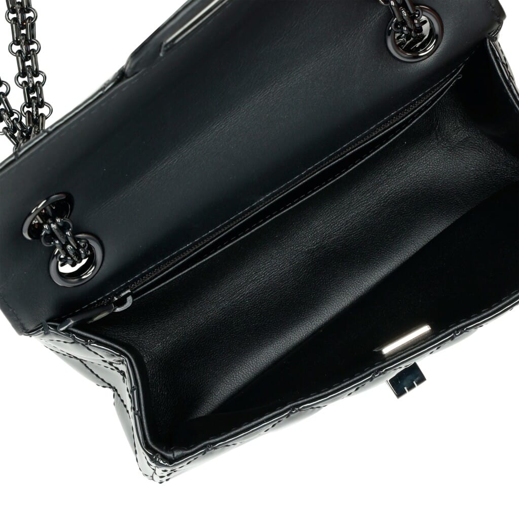 Black Quilted Patent Leather Reissue Mini So Black Flap Black Hardware, 2022