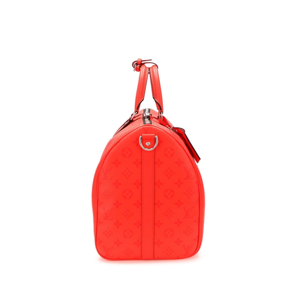 Red Monogram Canvas and Taiga Keepall 50 Silver Hardware, 2021-2022